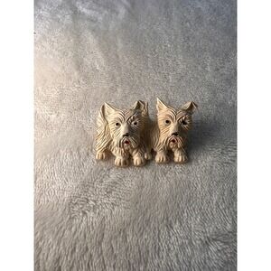Vintage Scottie Dog Broach Vintage 1930s Celluloid White Wiggle Head Jewelry Pin